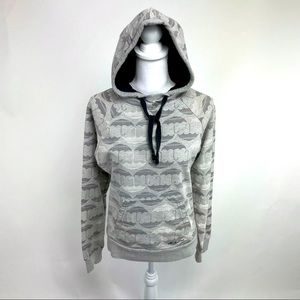 🌻EUC All About Eve Hoodie Umbrella Design Blk & Grey Size: 12